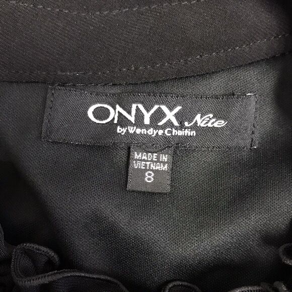 Onyx Nite By Wendye Chaitin Dress Womens 8 Maxi Black - Picture 5 of 7